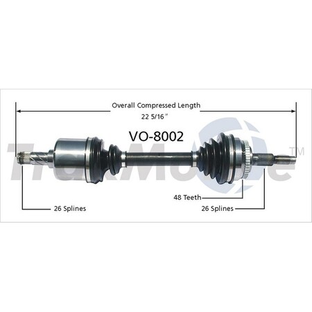 Surtrack Axle Cv Axle Shaft, Vo-8002 VO-8002